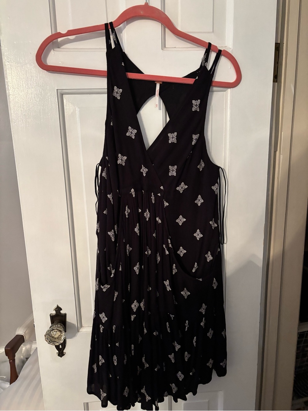 Free People Black Printed Sleeveless Summer Dress